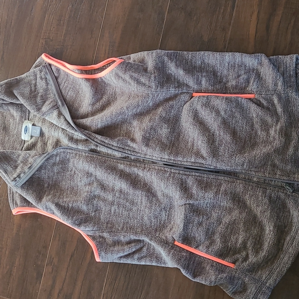 Gray with pink trim vest